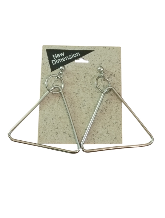 Jewelry - Silver Triangle Geometric Drop Earrings Minimalist Modern Statement Dangle